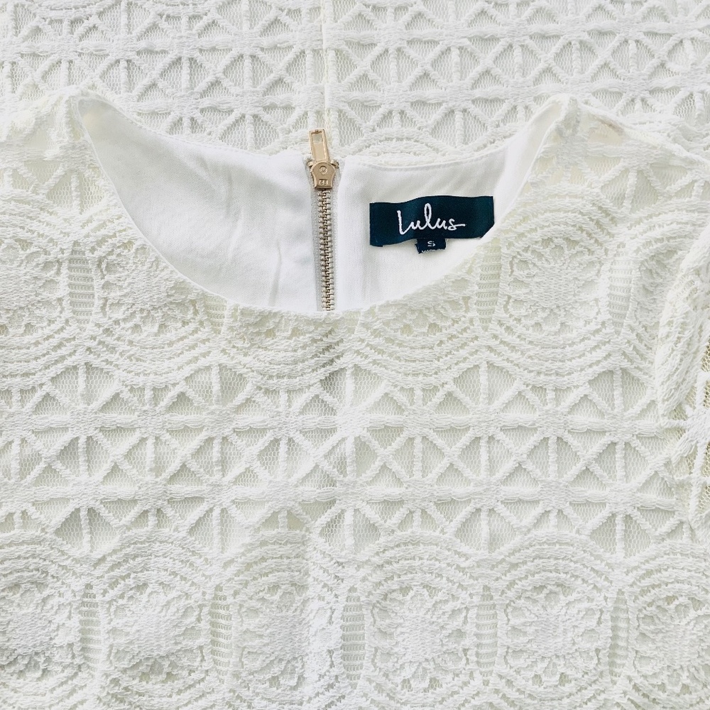 Lulu’s - Love You For Eternity White Lace Shift Dress